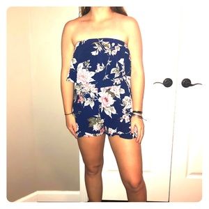 Blue flower romper